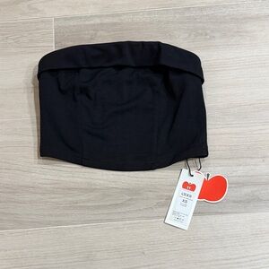 NWT cider strapless black tube top crop top xs